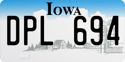 IA license plate DPL694