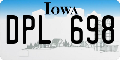 IA license plate DPL698