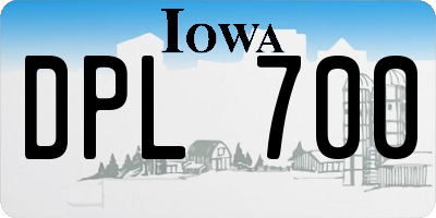 IA license plate DPL700