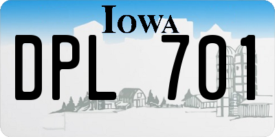 IA license plate DPL701