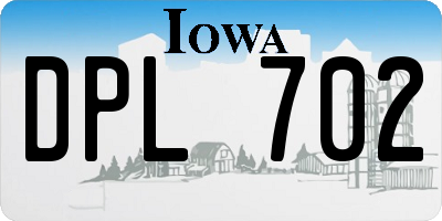 IA license plate DPL702