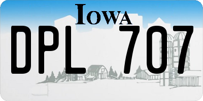 IA license plate DPL707