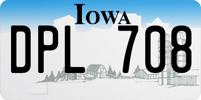 IA license plate DPL708