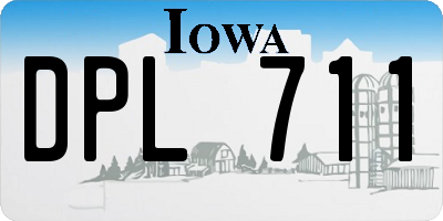 IA license plate DPL711