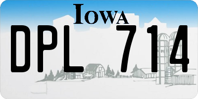 IA license plate DPL714