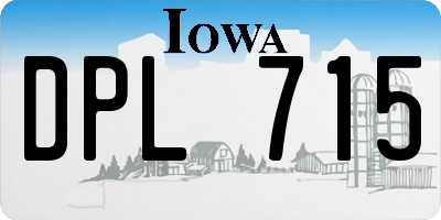 IA license plate DPL715