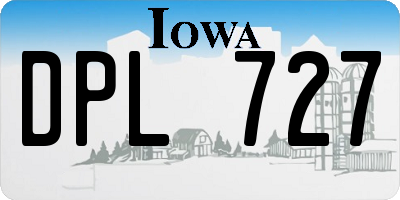 IA license plate DPL727