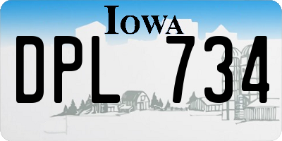 IA license plate DPL734