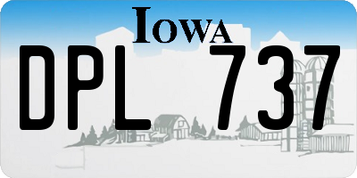 IA license plate DPL737
