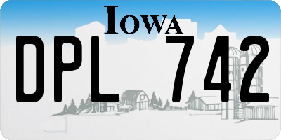 IA license plate DPL742