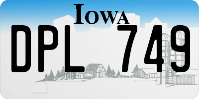 IA license plate DPL749
