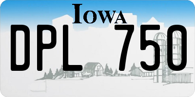 IA license plate DPL750