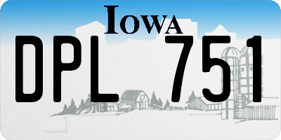 IA license plate DPL751