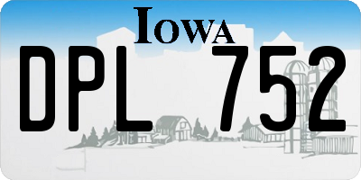 IA license plate DPL752