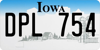 IA license plate DPL754