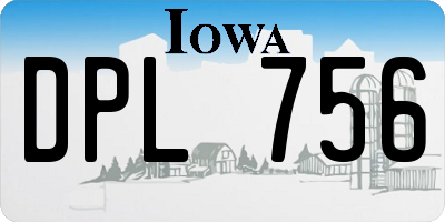 IA license plate DPL756