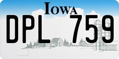 IA license plate DPL759