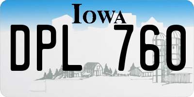 IA license plate DPL760