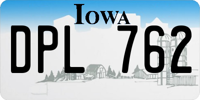 IA license plate DPL762
