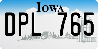 IA license plate DPL765