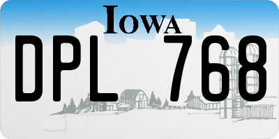 IA license plate DPL768