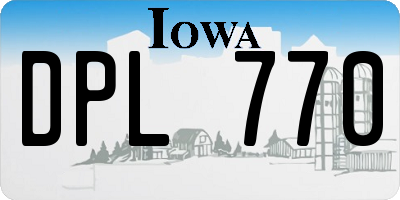 IA license plate DPL770