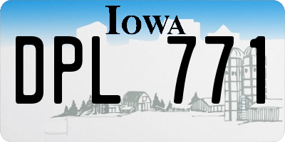 IA license plate DPL771