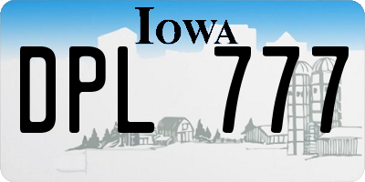 IA license plate DPL777