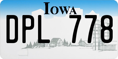 IA license plate DPL778
