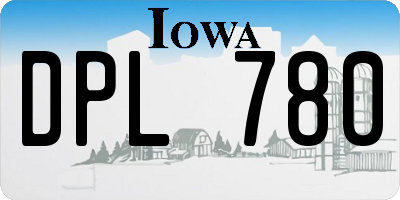 IA license plate DPL780
