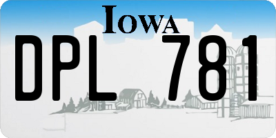 IA license plate DPL781