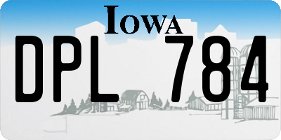 IA license plate DPL784