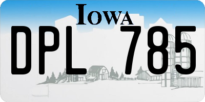 IA license plate DPL785