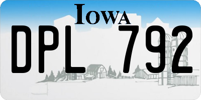 IA license plate DPL792