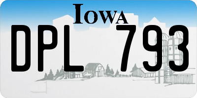 IA license plate DPL793