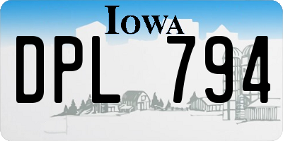 IA license plate DPL794