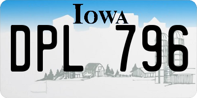 IA license plate DPL796