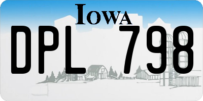 IA license plate DPL798