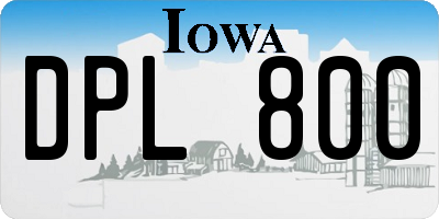 IA license plate DPL800