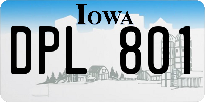 IA license plate DPL801