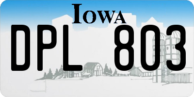 IA license plate DPL803