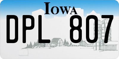 IA license plate DPL807