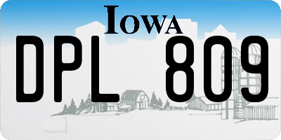 IA license plate DPL809