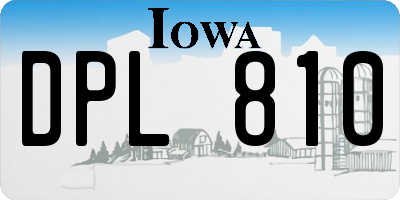 IA license plate DPL810