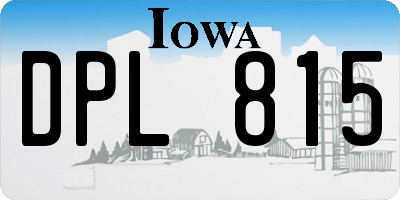 IA license plate DPL815