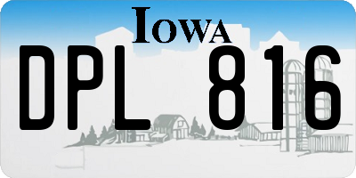 IA license plate DPL816