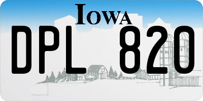 IA license plate DPL820
