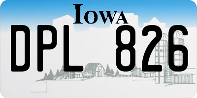 IA license plate DPL826