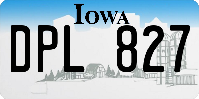 IA license plate DPL827