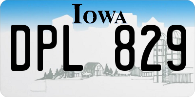 IA license plate DPL829